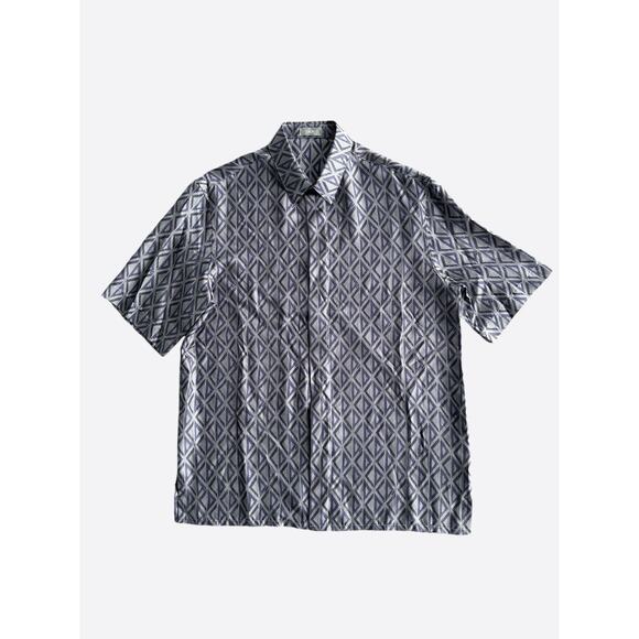Dior Navy CD Diamond Silk Button Up Shirt